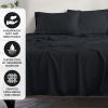 Superior Modal from Beechwood 300-Thread Count Solid Deep Pocket Sheet Set, King, White, 4-Piece SetxSuperior(Black)