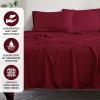 Superior Modal from Beechwood 300-Thread Count Solid Deep Pocket Sheet Set, King, White, 4-Piece SetxSuperior(Burgundy)
