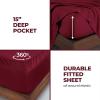 Superior Modal from Beechwood 300-Thread Count Solid Deep Pocket Sheet Set, King, White, 4-Piece SetxSuperior(Burgundy)