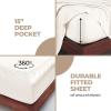 Superior Modal from Beechwood 300-Thread Count Solid Deep Pocket Sheet Set, King, White, 4-Piece SetxSuperior(Ivory)
