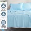 Superior Modal from Beechwood 300-Thread Count Solid Deep Pocket Sheet Set, King, White, 4-Piece SetxSuperior(Light Blue)