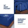 Superior Modal from Beechwood 300-Thread Count Solid Deep Pocket Sheet Set, King, White, 4-Piece SetxSuperior(Navy Blue)