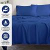 Superior Modal from Beechwood 300-Thread Count Solid Deep Pocket Sheet Set, King, White, 4-Piece SetxSuperior(Navy Blue)