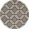 Superior Modern Geometric Art-Deco Trellis Power-Loomed Indoor Area Rug, 5′ Round, Gray