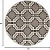 Superior Modern Geometric Art-Deco Trellis Power-Loomed Indoor Area Rug, 5′ Round, Gray
