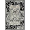 Superior Modern Mystique Collection Area Rug, 8mm Pile Height with Jute Backing, Elegant Multi-colored Damask Pattern, Anti-Static, Water-Repellent Rugs – Brown, 5′ x 8′ Rug(Black-grey)