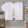 Superior Natural Light Filtering Sheer Curtain Panels, 8 Grommets, Window Treatments, Drapes Kitchen, Office, Bed, Living Room Windows, Jackson Striped Sheer Curtains, Set of 2, 52″ x 63″, Ivory(White)