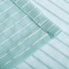 Superior Natural Light Filtering Sheer Curtain Panels, 8 Grommets, Window Treatments, Drapes Kitchen, Office, Bed, Living Room Windows, Jackson Striped Sheer Curtains, Set of 2, 52″ x 63″, Ivory(Baby Blue)
