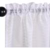Superior Natural Light Filtering Sheer Curtain Panels, 8 Grommets, Window Treatments, Drapes Kitchen, Office, Bed, Living Room Windows, Jackson Striped Sheer Curtains, Set of 2, 52″ x 63″, Ivory(White)