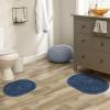 Superior Non-Slip 2 Piece Bath Rug Set, Ultra Plush, Soft and Absorbent 100% Combed Cotton Pile – Traditional Oval Bath Mat Set, Rust(Sapphire – Oval)