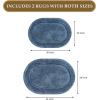 Superior Non-Slip 2 Piece Bath Rug Set, Ultra Plush, Soft and Absorbent 100% Combed Cotton Pile – Traditional Oval Bath Mat Set, Rust(Sapphire – Oval)