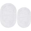 Superior Non-Slip 2 Piece Bath Rug Set, Ultra Plush, Soft and Absorbent 100% Combed Cotton Pile – Traditional Oval Bath Mat Set, Rust(White – Oval)