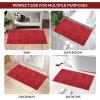 Superior Non-Slip Cotton Checkered Bath Rug Set with Spray Latex Backing, 20″ x 30″, 24″ x 36″, 2-Pieces, Ivory(Burgundy – Chk)