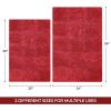 Superior Non-Slip Cotton Checkered Bath Rug Set with Spray Latex Backing, 20″ x 30″, 24″ x 36″, 2-Pieces, Ivory(Burgundy – Chk)