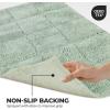 Superior Non-Slip Cotton Checkered Bath Rug Set with Spray Latex Backing, 20″ x 30″, 24″ x 36″, 2-Pieces, Ivory(Sage – Chk)