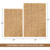 Superior Non-Slip Cotton Checkered Bath Rug Set with Spray Latex Backing, 20″ x 30″, 24″ x 36″, 2-Pieces, Ivory(Toast – Chk)
