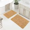 Superior Non-Slip Cotton Checkered Bath Rug Set with Spray Latex Backing, 20″ x 30″, 24″ x 36″, 2-Pieces, Ivory(Toast – Chk)