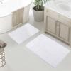 Superior Non-Slip Cotton Checkered Bath Rug Set with Spray Latex Backing, 20″ x 30″, 24″ x 36″, 2-Pieces, Ivory(White – Chk)