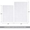 Superior Non-Slip Cotton Checkered Bath Rug Set with Spray Latex Backing, 20″ x 30″, 24″ x 36″, 2-Pieces, Ivory(White – Chk)