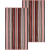 Superior Oversized 2-Piece Beach Towel Set – Quick Drying Cotton Beach Towels, Cape May Striped Summer Towel for Beach, Pool, and Jacuzzi Swim Towel for Kids and Adults 34″ x 64″, Pear(Emberglow)