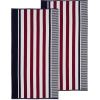 Superior Oversized 2-Piece Beach Towel Set – Quick Drying Cotton Beach Towels, Cape May Striped Summer Towel for Beach, Pool, and Jacuzzi Swim Towel for Kids and Adults 34″ x 64″, Pear(Checkered – Navy Blue)