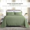 Superior Oversized Premium Bedspread Set, Diamond Solitaire Jacquard Design, Soft, Breathable, All-Season, Matching Pillow Shams, Lightweight and Cozy Bedding, Twin, Sage(Twin)