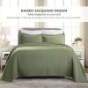 Superior Paisley 3 Piece Cotton Bedspread Set, Home Bed Decor, Decorative Bed Spread, 2 Pillow Shams, Medium Weight Blanket, Matelasse Coverlet Bedding, Vintage Floral Pattern, Queen, White(Sage)