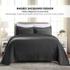 Superior Paisley 3 Piece Cotton Bedspread Set, Home Bed Decor, Decorative Bed Spread, 2 Pillow Shams, Medium Weight Blanket, Matelasse Coverlet Bedding, Vintage Floral Pattern, Queen, White(Black)