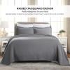 Superior Paisley 3 Piece Cotton Bedspread Set, Home Bed Decor, Decorative Bed Spread, 2 Pillow Shams, Medium Weight Blanket, Matelasse Coverlet Bedding, Vintage Floral Pattern, Queen, White(Grey)