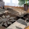 Superior Pastiche Floral Patchwork Non-Slip Indoor Washable Area Rug, 10′ x 14′, Brown(Beige – Z)
