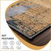 Superior Pastiche Floral Patchwork Non-Slip Indoor Washable Area Rug, 10′ x 14′, Brown(Camel)