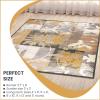 Superior Pastiche Floral Patchwork Non-Slip Indoor Washable Area Rug, 10′ x 14′, Brown(Camel)