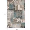 Superior Pastiche Floral Patchwork Non-Slip Indoor Washable Area Rug, 10′ x 14′, Brown(Rivulet)