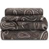 Superior Premium Cotton Flannel Sheets, All Season 100% Brushed Cotton Flannel Bedding, 4-Piece Sheet Set with Deep Fitting Pockets – Grey Paisley, Queen Bed(Charcoal)