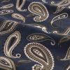 Superior Premium Cotton Flannel Sheets, All Season 100% Brushed Cotton Flannel Bedding, 4-Piece Sheet Set with Deep Fitting Pockets – Grey Paisley, Queen Bed(Navy Blue)