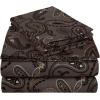 Superior Premium Cotton Flannel Sheets, All Season 100% Brushed Cotton Flannel Bedding, 4-Piece Sheet Set with Deep Fitting Pockets – Grey Paisley, Queen Bed(Charcoal – Z)