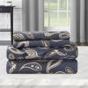 Superior Premium Cotton Flannel Sheets, All Season 100% Brushed Cotton Flannel Bedding, 4-Piece Sheet Set with Deep Fitting Pockets – Grey Paisley, Queen Bed(Navy Blue)