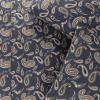 Superior Premium Cotton Flannel Sheets, All Season 100% Brushed Cotton Flannel Bedding, 4-Piece Sheet Set with Deep Fitting Pockets – Grey Paisley, Queen Bed(Navy Blue)