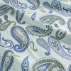 Superior Premium Cotton Flannel Sheets, All Season 100% Brushed Cotton Flannel Bedding, 4-Piece Sheet Set with Deep Fitting Pockets – Grey Paisley, Queen Bed(Light Blue)