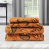 Superior Premium Cotton Flannel Sheets, All Season 100% Brushed Cotton Flannel Bedding, 4-Piece Sheet Set with Deep Fitting Pockets – Grey Paisley, Queen Bed(Pumpkin)