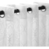 Superior Quality Lightweight Embroidered Imperial Trellis Sheer Stainless Grommets Window Treatment Curtain Panel (Set of 2) 52″ x 96″ – White(White)