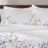 Superior Reed Cotton 200 Thread Count Duvet Cover Set, Comforter Cover, Bedroom Essentials, Embroidered Floral Leaves, Includes 1 Duvet Cover with Button Closure, 2 Pillow Shams, King/California King(Multicolor)