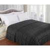 Superior Reversible Down Alternative Polyfill Blanket with Striped Microfiber Shell – King, Grey(Black)