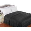 Superior Reversible Down Alternative Polyfill Blanket with Striped Microfiber Shell – King, Grey(Black)