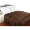 Superior Reversible Down Alternative Polyfill Blanket with Striped Microfiber Shell – King, Grey(Chocolate)