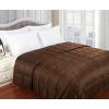 Superior Reversible Down Alternative Polyfill Blanket with Striped Microfiber Shell – King, Grey(Chocolate)