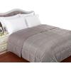 Superior Reversible Down Alternative Polyfill Blanket with Striped Microfiber Shell – King, Grey(Gray)