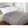 Superior Reversible Down Alternative Polyfill Blanket with Striped Microfiber Shell – King, Grey(Gray)