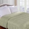 Superior Reversible Down Alternative Polyfill Blanket with Striped Microfiber Shell – King, Grey(Sage)