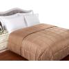 Superior Reversible Down Alternative Polyfill Blanket with Striped Microfiber Shell – King, Grey(Taupe)